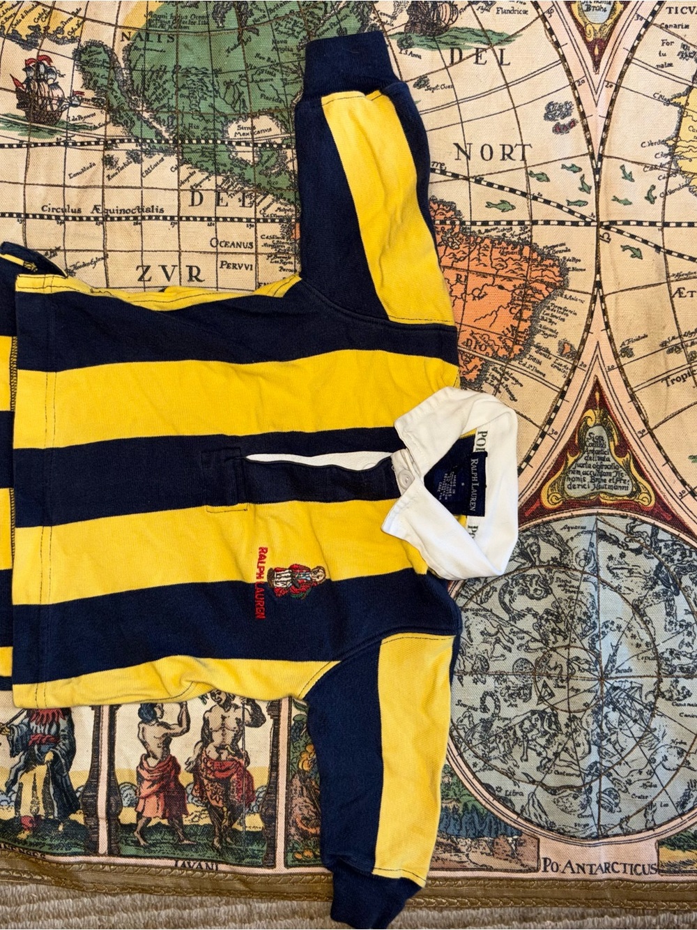 Polo by Ralph Lauren Kids Navy & Yellow Rugby Polo